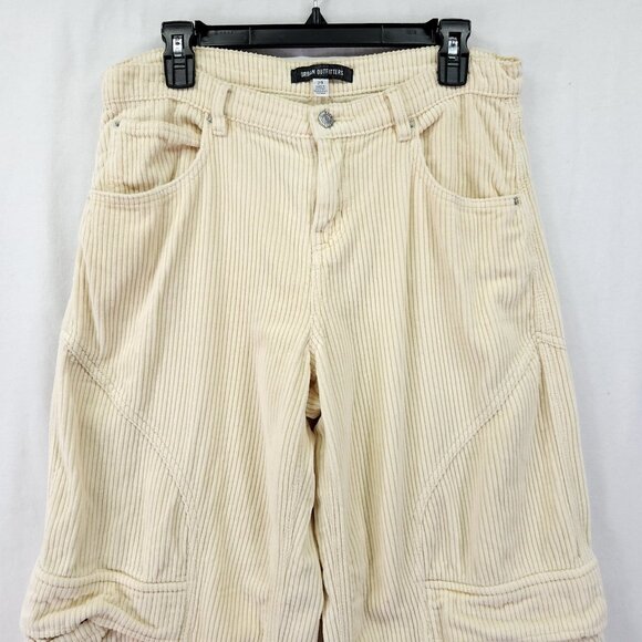 Urban Outfitters BDG Pants Corduroy Size 29 Cargo Wide Leg Baggy Yellow Ivory - Picture 7 of 13